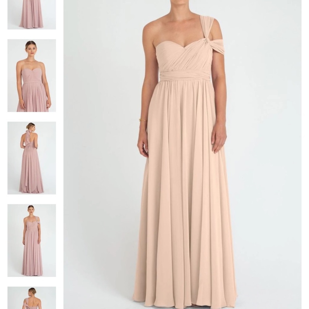 Jenny Yoo Mira Bridesmaid Dress Soft Blush Color Size 14